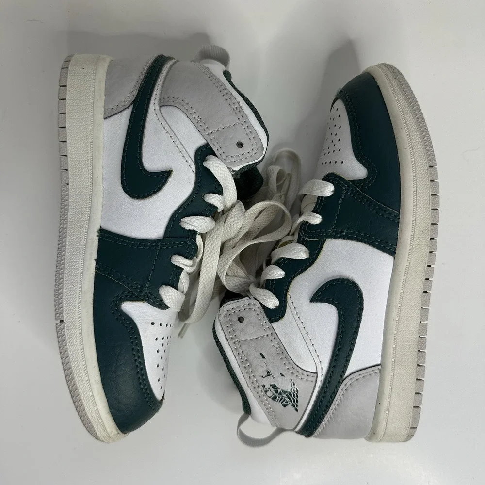 Nike Air Jordan 1 Mid SE PS White Oxidized Green Sail FQ8087-103 SZ 11C Kid Shoe